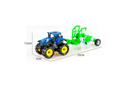 Іграшка трактор інерційний з причепом 25 см 9870-6A_Blue-Green Іграшка трактор інерційний з причепом 25 см 9870-6A_Blue-Green