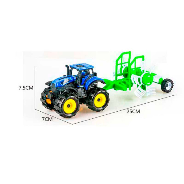 Іграшка трактор інерційний з причепом 25 см 9870-6A_Blue-Green Іграшка трактор інерційний з причепом 25 см 9870-6A_Blue-Green