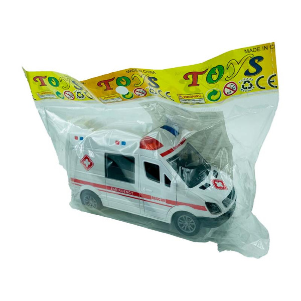 Машинка швидка біла інерційна 19 см 629-6_White Машинка швидка біла інерційна 19 см 629-6_White