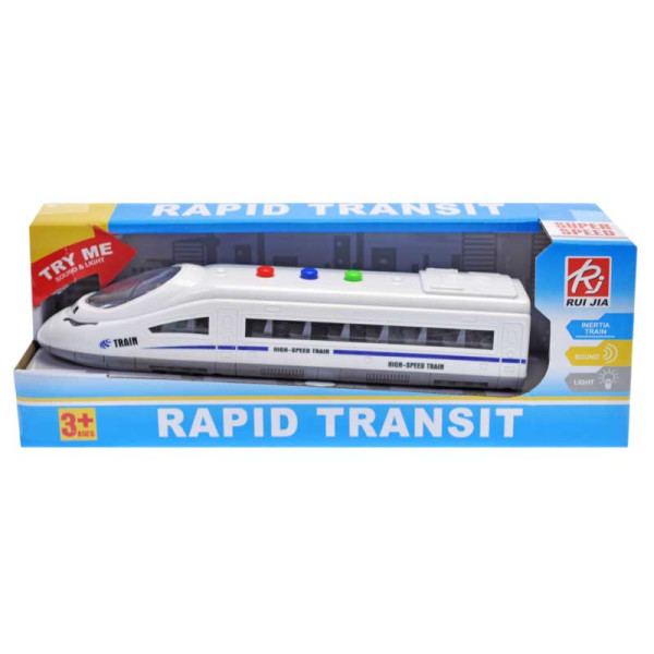 Електричка інерційна озвучена зі світлом в коробці RJ051 р.27*75*10см RJ051