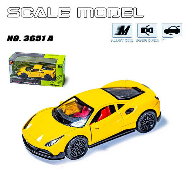Машинка Scale model 3651A yellow 3651A yellow