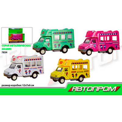 Машина металева 7834 (96шт/2) "АВТОПРОМ" 1:50 4 кольори в коробці 12*7*6 7834