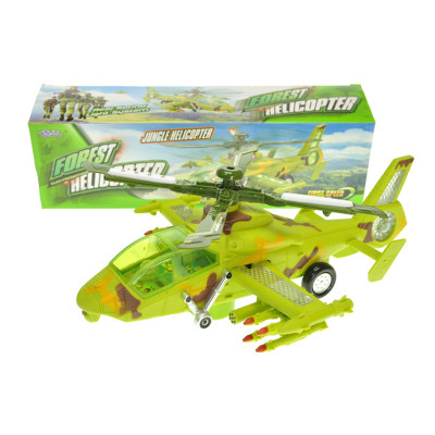 Іграшка вертоліт на батарейках зі звуком і світлом зелений 777,42