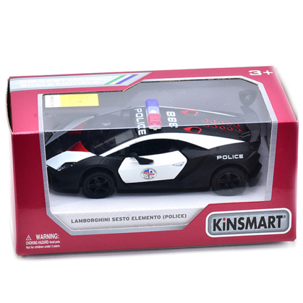 Машина "Lamborghini Sesto Elemento POLICE" метал KT5359WP