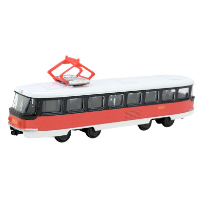 Трамвай АВТОПРОМ 1:54 195 см 6411ABD_Red-White
