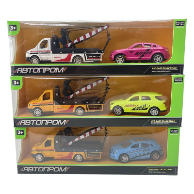 Машина метал. АВТОПРОМ арт. 7414 (96шт/2) евакуатор+машинка 1:50 4 види AP7461