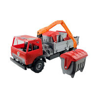 Машинка Оріон Вантажівка X3 з маніпулятором та баками 280_Red-Gray