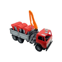 Машинка Оріон Вантажівка X3 з маніпулятором та баками 280_Red-Gray