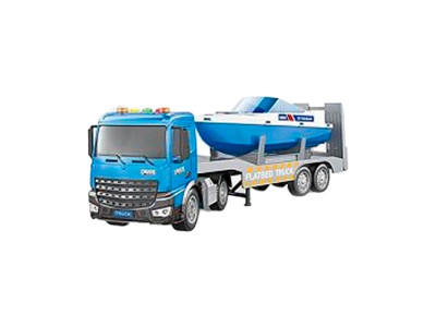 Автовоз з катером інерційний зі звуком і світлом RJ6871_Blue Автовоз з катером інерційний зі звуком і світлом RJ6871_Blue