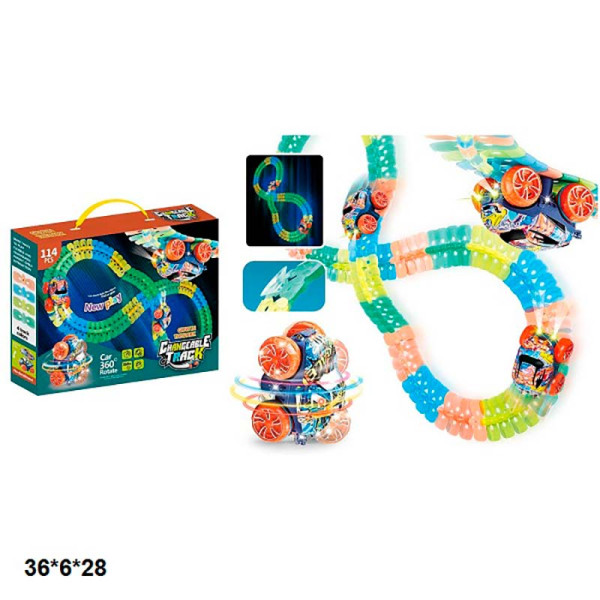 Трек з машинкою на батарейках зі світлом B608 Трек з машинкою на батарейках зі світлом B608