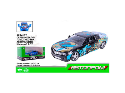 Машина мет. АВТОПРОМ 1:32 відчиняются двері AP74187_Black