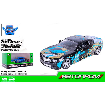 Машина мет. АВТОПРОМ 1:32 відчиняются двері AP74187_Black