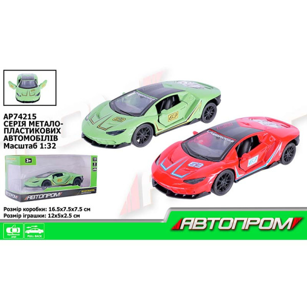 Машина мет. АВТОПРОМ 1:32 відчиняются двері AP74215