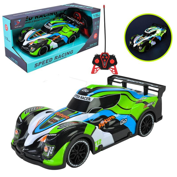 Машинка гоночна на радіокеруванні зі світлом на акумуляторі US-22015A~18A_Green Машинка гоночна на радіокеруванні зі світлом на акумуляторі US-22015A~18A_Green