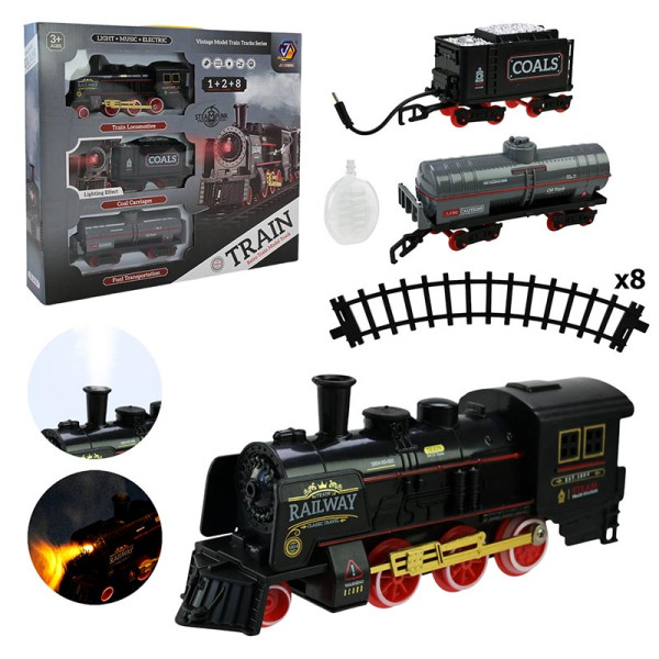 Залізниця з димом світлом і звуком на батарейках 652-X5 Залізниця з димом світлом і звуком на батарейках 652-X5