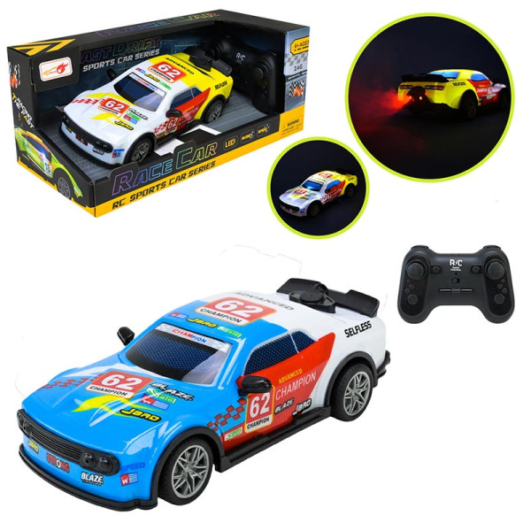 Машинка гоночна на радіокеруванні на акумуляторі зі світлом звуком і димом 998-7_Blue Машинка гоночна на радіокеруванні на акумуляторі зі світлом звуком і димом 998-7_Blue