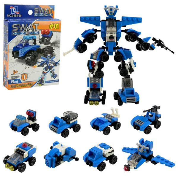 Ігровий набір сбірна модель робот з 8 машинок 0868-58