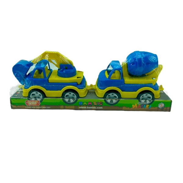 Набір техніки бетонозмішувач і эксковатор Mini Matiki Бамсик 002/9_Blue-Yellow Набір техніки бетонозмішувач і эксковатор Mini Matiki Бамсик 002/9_Blue-Yellow