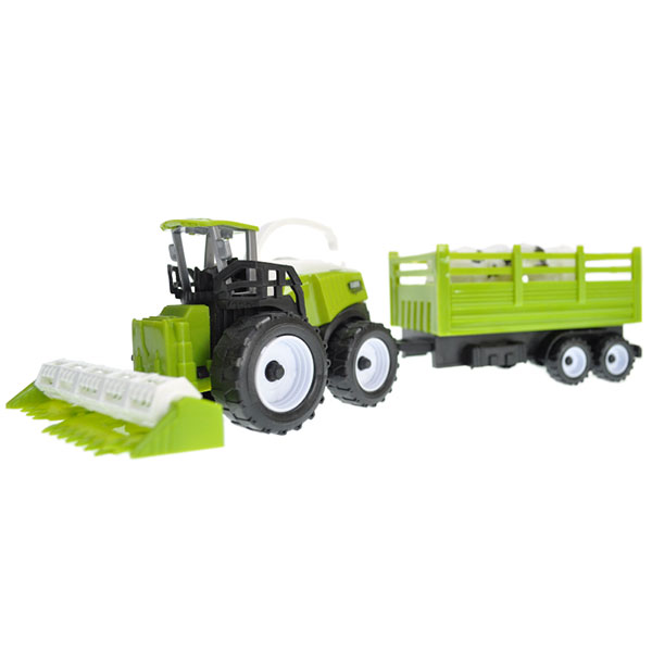 Трактор інерційний з причіпом і тваринами в ковпаку 34х8х10 см 99702B Трактор інерційний з причіпом і тваринами в ковпаку 34х8х10 см 99702B