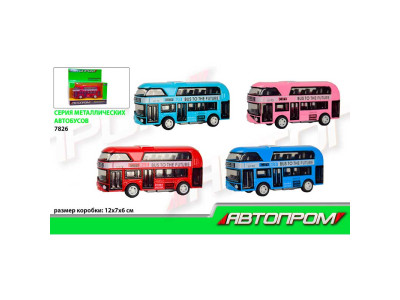 Автобус металл."АВТОПРОМ" 4 кольори в коробці 12*7*6см 7826