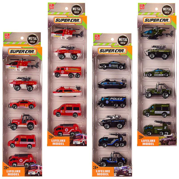 Набір машин метал 4 види YD6402-6/3-6/4-6