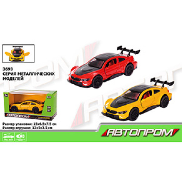Машина метал 3693 "АВТОПРОМ" 1:36 2 кольори відкр.двері багажник в кор 3693