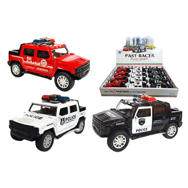 Машина "HUMMER Police" метал інерц.в боксі 12 шт. K137A15