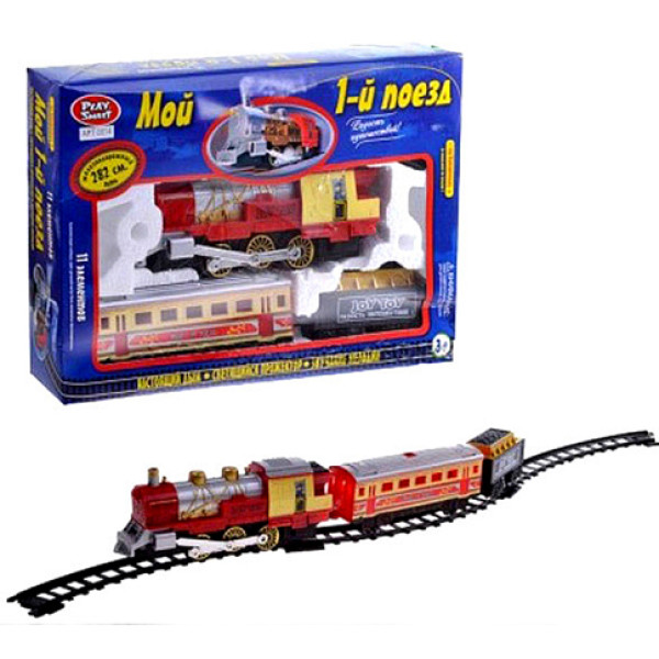 Залізниця PLAY SMART "Мій 1-й поїзд" з музично-світловим ефектом (батарейки 0614 Залізниця PLAY SMART "Мій 1-й поїзд" з музично-світловим ефектом (батарейки 0614