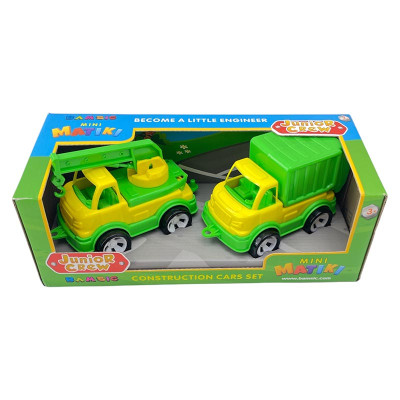 Набір машинок Бамсік кран з сміттєвозом 002/15_Yellow-Green