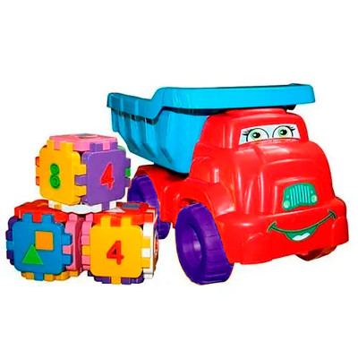 Машинка Doloni Вантажівка "Смайлик" з кубиками 013585/6