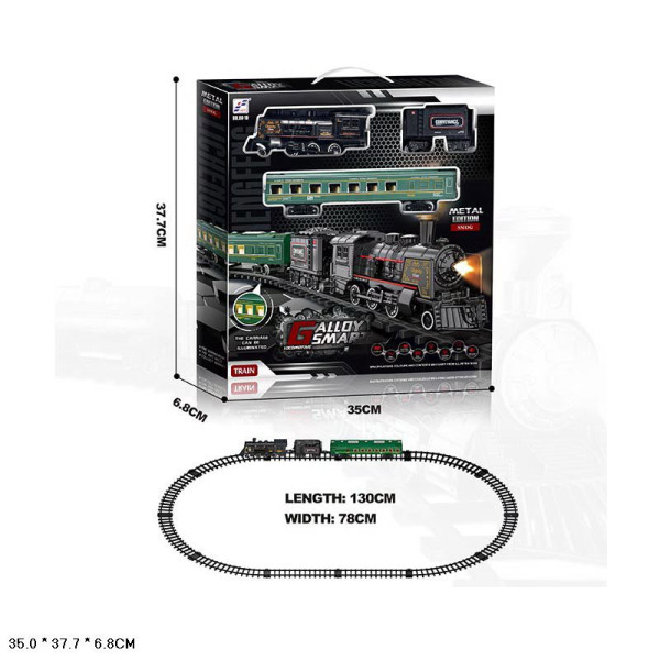 Потяг на батарейках зі світлом металевий 60-10 Потяг на батарейках зі світлом металевий 60-10