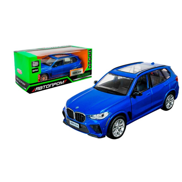 Машинка Автопром BMW X5M 1:32 металева зі світлом і звуком 68497_Blue