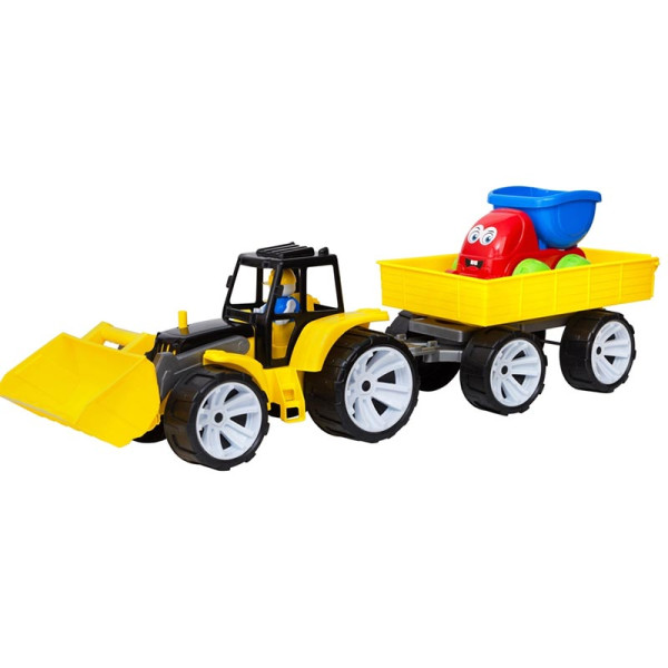 Трактор Бамсик BAMS 3 з причепом 007/11_Yellow Трактор Бамсик BAMS 3 з причепом 007/11_Yellow