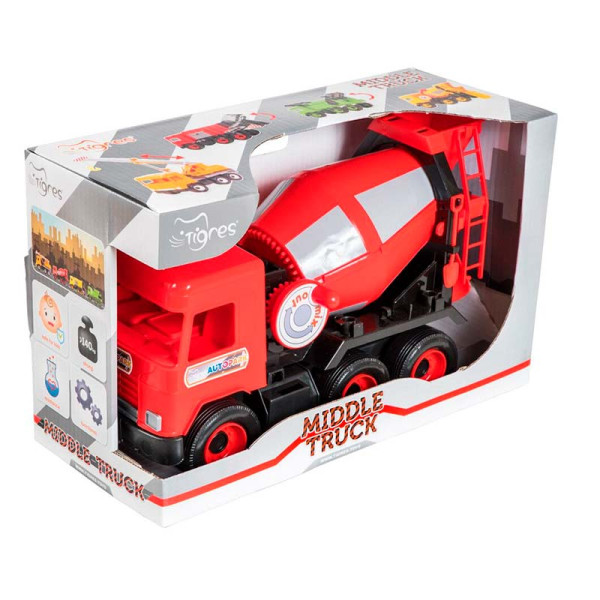Машинка Tigres Бетонозмішувач "Middle truck" червона 39489