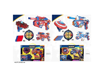 Набір зброї супергерої з м'як. кульками щитом муз. світло. SB424A/B/C Набір зброї супергерої з м'як. кульками щитом муз. світло. SB424A/B/C