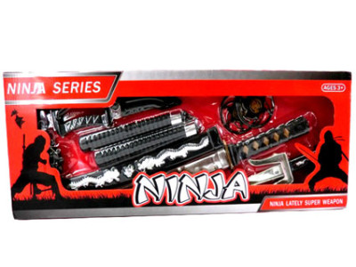 Набір зброї "Ninja" сюрікени нунчаки в коробці RZ1285 Набір зброї "Ninja" сюрікени нунчаки в коробці RZ1285