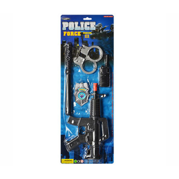 Набір поліцейського (автомат кийок кийок кайданки рація рація значок) 2280 Набір поліцейського (автомат кийок кийок кайданки рація рація значок) 2280