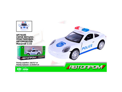 Машина мет. АВТОПРОМ 1:32 відчиняются двері AP74185_White