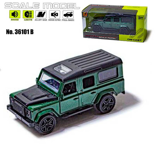 Машинка Scale model 36101B green світло звук 36101B green