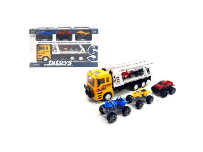 Автовоз інерційний з машинками в коробці JS898-50C р.35*11*225см JS898-50C