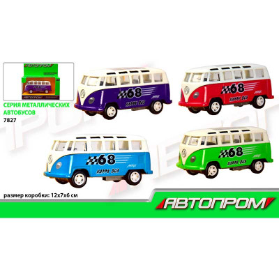 Автобус металл. "АВТОПРОМ"4 кольори в коробці 12*7*6см * 7827
