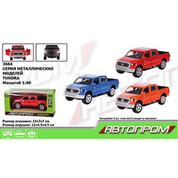 Машина метал "АВТОПРОМ" кольору батар. світло відкр.двері 3664 Машина метал "АВТОПРОМ" кольору батар. світло відкр.двері 3664