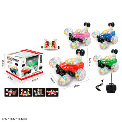 Перевертиш на радіокеруванні 4 кольори світло в коробці 17.5х16.5х15.5 см 9802M-1