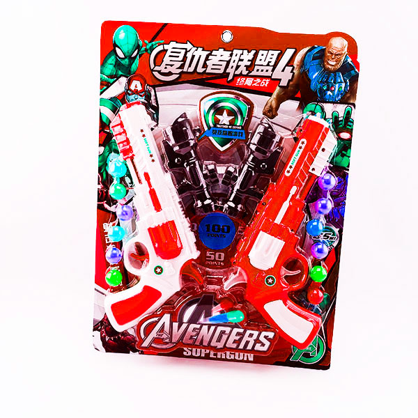 Дитячий набір пістолетів "Месники" червоний Е79 red Дитячий набір пістолетів "Месники" червоний Е79 red