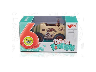 Металева інерційна машинка-банка зі світлом і звуком MY66-K1212_Cream Металева інерційна машинка-банка зі світлом і звуком MY66-K1212_Cream