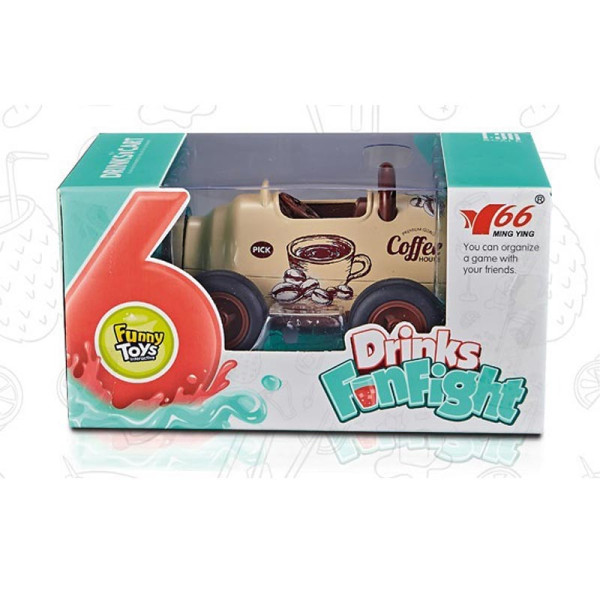 Металева інерційна машинка-банка зі світлом і звуком MY66-K1212_Cream Металева інерційна машинка-банка зі світлом і звуком MY66-K1212_Cream