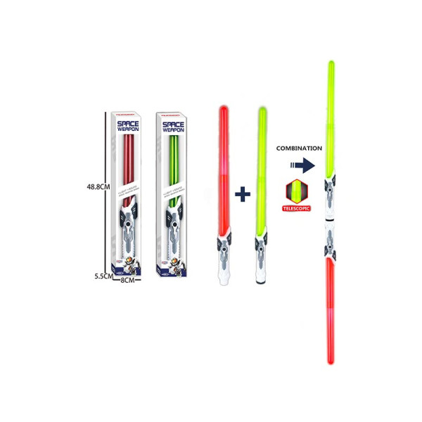 Світловий меч телескопічний розсувний зі світлом та звуком червоний зелений KT218-25 Світловий меч телескопічний розсувний зі світлом та звуком червоний зелений KT218-25
