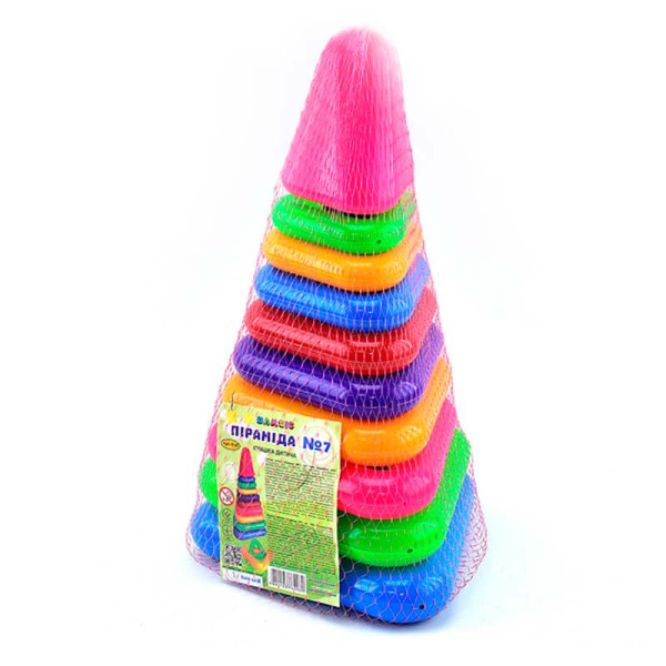 Іграшка дитяча "Піраміда трикутна №7" 9 елементів Бамсик 1809