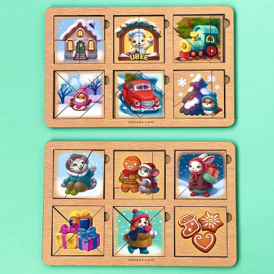 Квадрати Нікітіна UBEE Зимові 1 рівень з дерева ПСД287