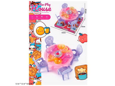 Меблі для ляльок стол і стільці з аксесуарами 220